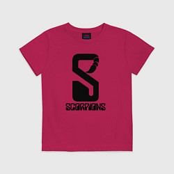 Футболка хлопковая детская Scorpions logo, цвет: маджента