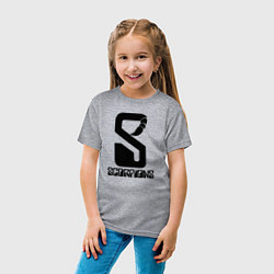 Футболка хлопковая детская Scorpions logo, цвет: меланж — фото 2
