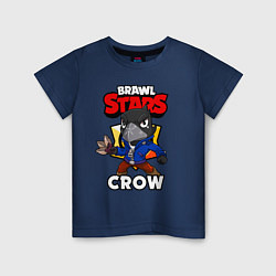 Футболка хлопковая детская BRAWL STARS CROW, цвет: тёмно-синий