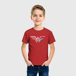 Футболка хлопковая детская Wonder Woman logo, цвет: красный — фото 2