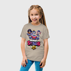 Футболка хлопковая детская Brawl Stars, цвет: миндальный — фото 2