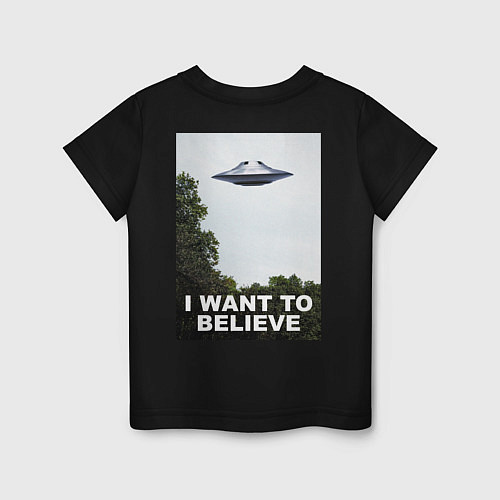 Детская футболка I WANT TO BELIEVE НА СПИНЕ / Черный – фото 2