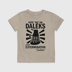 Футболка хлопковая детская Доктор Кто, Далеки, цвет: миндальный