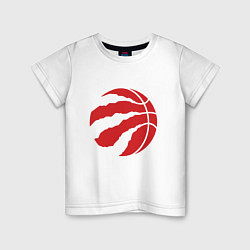 Футболка хлопковая детская Toronto Raptors, цвет: белый