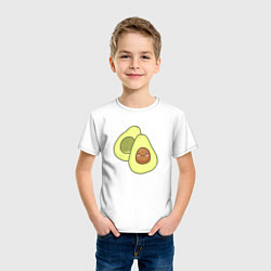 Футболка хлопковая детская Авокадо, цвет: белый — фото 2
