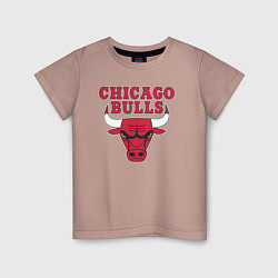 Футболка хлопковая детская CHICAGO BULLS, цвет: пыльно-розовый
