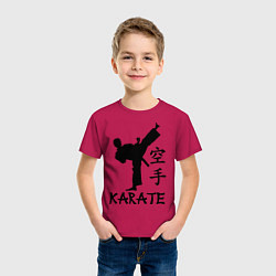 Футболка хлопковая детская Karate craftsmanship, цвет: маджента — фото 2