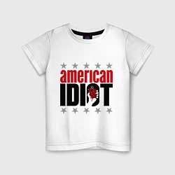 Футболка хлопковая детская American idiot, цвет: белый