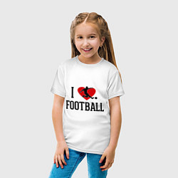 Футболка хлопковая детская I love football, цвет: белый — фото 2