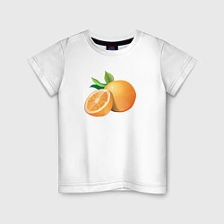 Футболка хлопковая детская Апельсины, цвет: белый