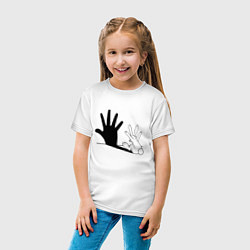 Футболка хлопковая детская Кролик и тень, цвет: белый — фото 2