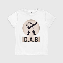 Футболка хлопковая детская DAB Panda, цвет: белый