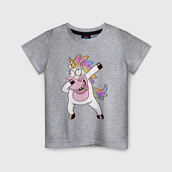 Футболка хлопковая детская Dabbing Unicorn, цвет: меланж