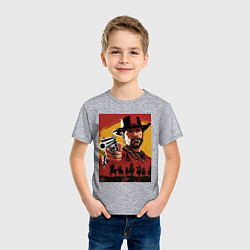 Футболка хлопковая детская Red dead redemption 2, цвет: меланж — фото 2