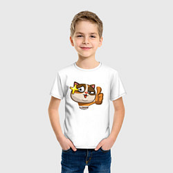 Футболка хлопковая детская Котолайк, цвет: белый — фото 2