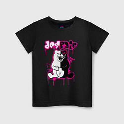 Футболка хлопковая детская MONOKUMA, цвет: черный