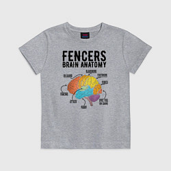 Футболка хлопковая детская Fences Brain Anatomy, цвет: меланж