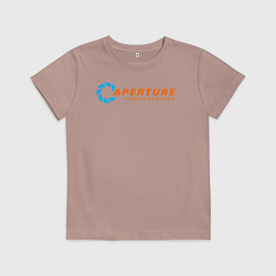 Футболка хлопковая детская Aperture Laboratorie, цвет: пыльно-розовый