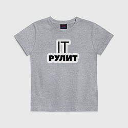 Футболка хлопковая детская IT рулит Сисадмин, цвет: меланж