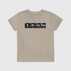 Футболка хлопковая детская Сарказм, цвет: миндальный