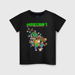 Футболка хлопковая детская Minecraft, цвет: черный