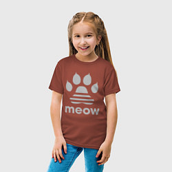 Футболка хлопковая детская Meow, цвет: кирпичный — фото 2