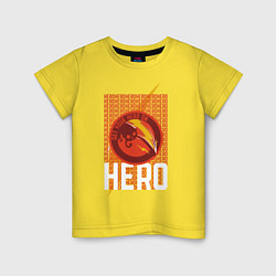 Футболка хлопковая детская HERO, цвет: желтый