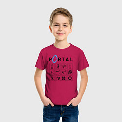 Футболка хлопковая детская PORTAL, цвет: маджента — фото 2