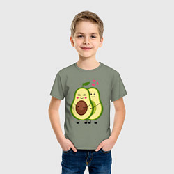 Футболка хлопковая детская Влюбленные Веганы Авокадо, цвет: авокадо — фото 2