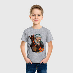 Футболка хлопковая детская Ведьмак, цвет: меланж — фото 2