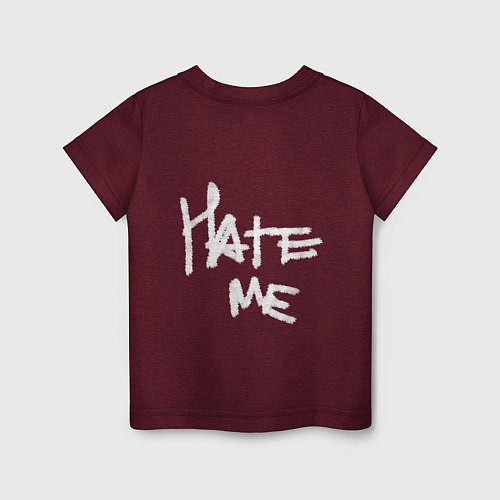 Детская футболка Hate me / Меланж-бордовый – фото 2