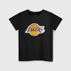 Футболка хлопковая детская LA LAKERSспина, цвет: черный