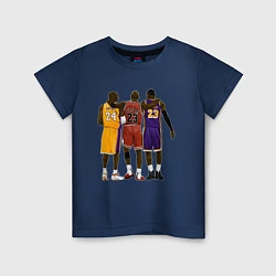Футболка хлопковая детская Kobe, Michael, LeBron, цвет: тёмно-синий