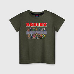 Футболка хлопковая детская ROBLOX, цвет: меланж-хаки