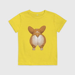 Футболка хлопковая детская Корги, цвет: желтый