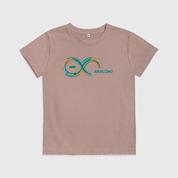 Футболка хлопковая детская Arduino, цвет: пыльно-розовый