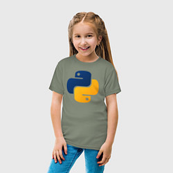 Футболка хлопковая детская Python, цвет: авокадо — фото 2