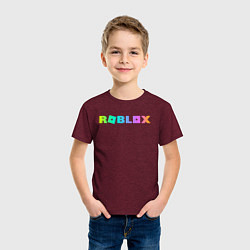 Футболка хлопковая детская ROBLOX, цвет: меланж-бордовый — фото 2