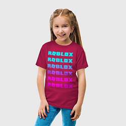Футболка хлопковая детская ROBLOX, цвет: маджента — фото 2