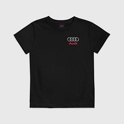 Футболка хлопковая детская AUDI, цвет: черный