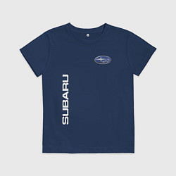 Футболка хлопковая детская SUBARU, цвет: тёмно-синий