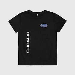 Футболка хлопковая детская SUBARU, цвет: черный