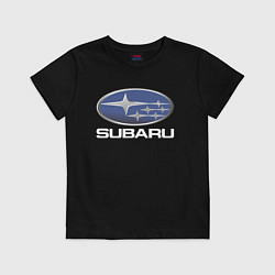 Футболка хлопковая детская SUBARU, цвет: черный