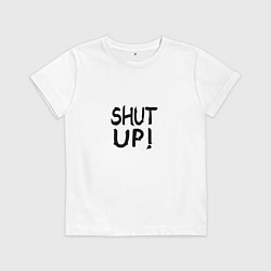 Футболка хлопковая детская Shut Up Егор Крид, цвет: белый