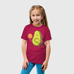 Футболка хлопковая детская Авокадо, цвет: маджента — фото 2