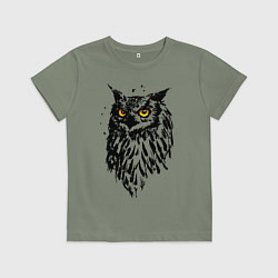 Футболка хлопковая детская Сова, цвет: авокадо