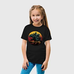 Футболка хлопковая детская Godzilla in circle, цвет: черный — фото 2