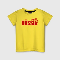 Футболка хлопковая детская Russia, цвет: желтый