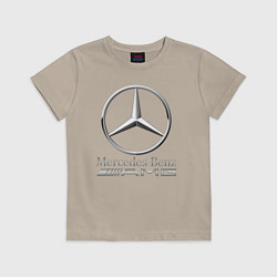 Футболка хлопковая детская MERCEDES-BENZ AMG, цвет: миндальный