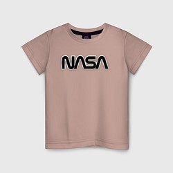 Футболка хлопковая детская NASA, цвет: пыльно-розовый